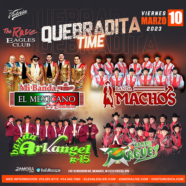 Quebradita Time: Mi Banda El Mexicano, Banda Machos, Banda Arkangel & Banda Maguey at The Rave Eagles Club
